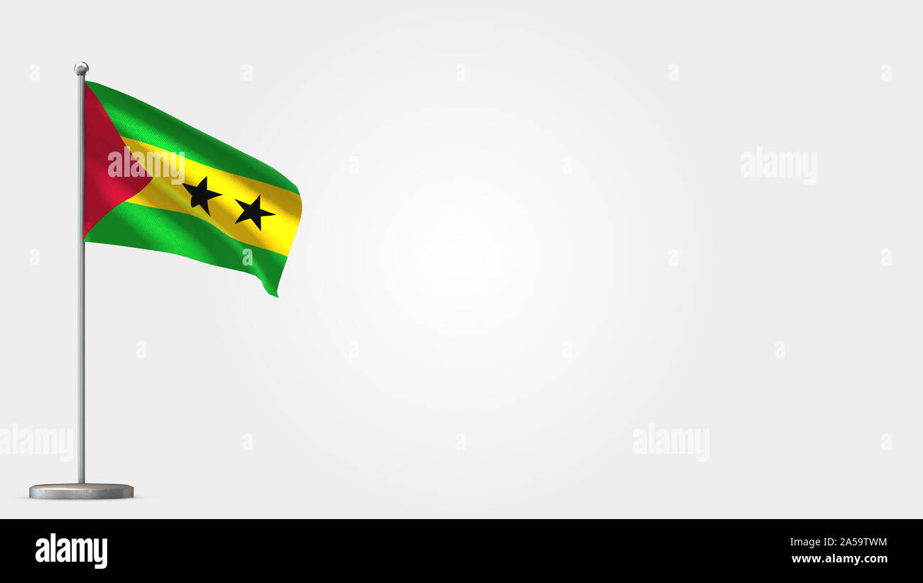 Republic Of Congo 3D waving flag illustration on Flagpole. Perfect for ...