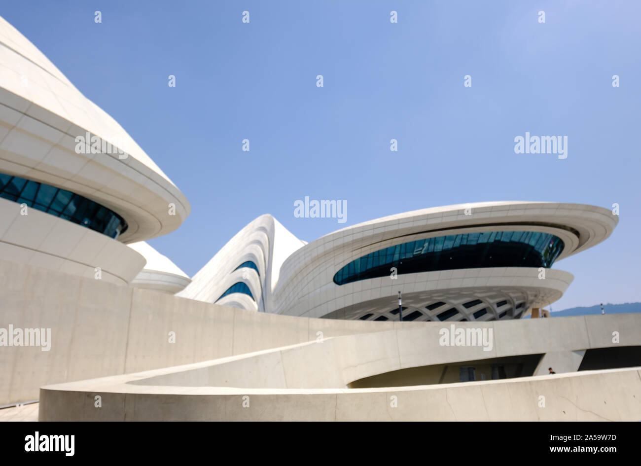 China,Hunan,Changsha-08 SEP 2019: Meixi Lake International Culture Art Centre closeup view Stock Photo