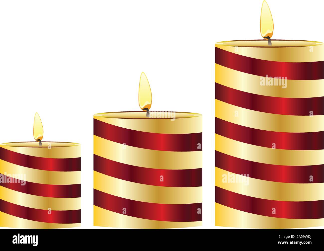Set of lit candles in different sizes Stock Vector Image & Art Alamy
