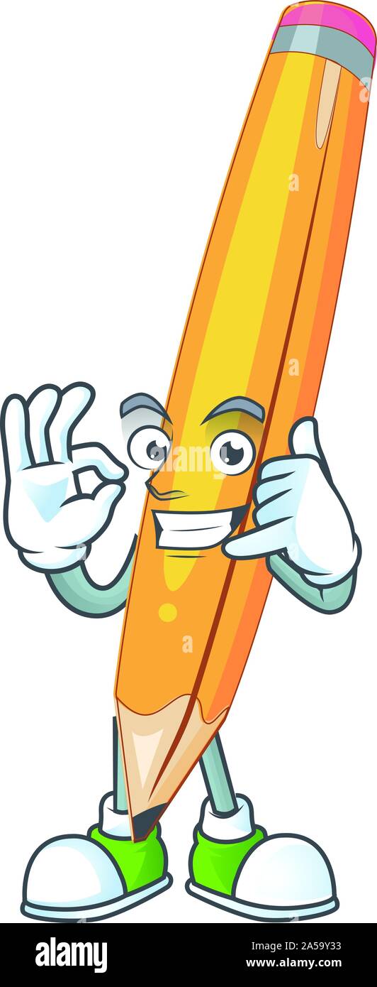 Call me pencil isolated on a white background. Stock Vector