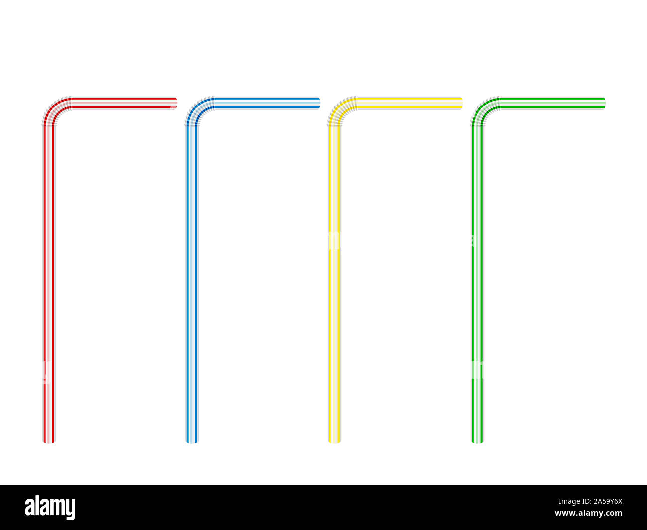 Drinking straw set on a white background. Vector illustration Stock ...