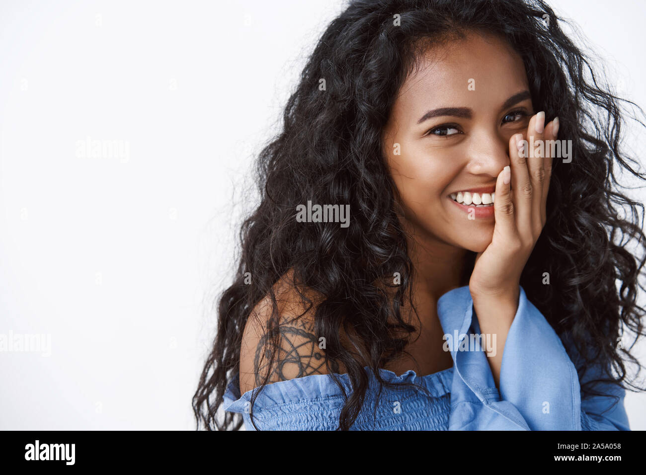 Tenderness, beauty and wellbeing concept. Charming feminine 