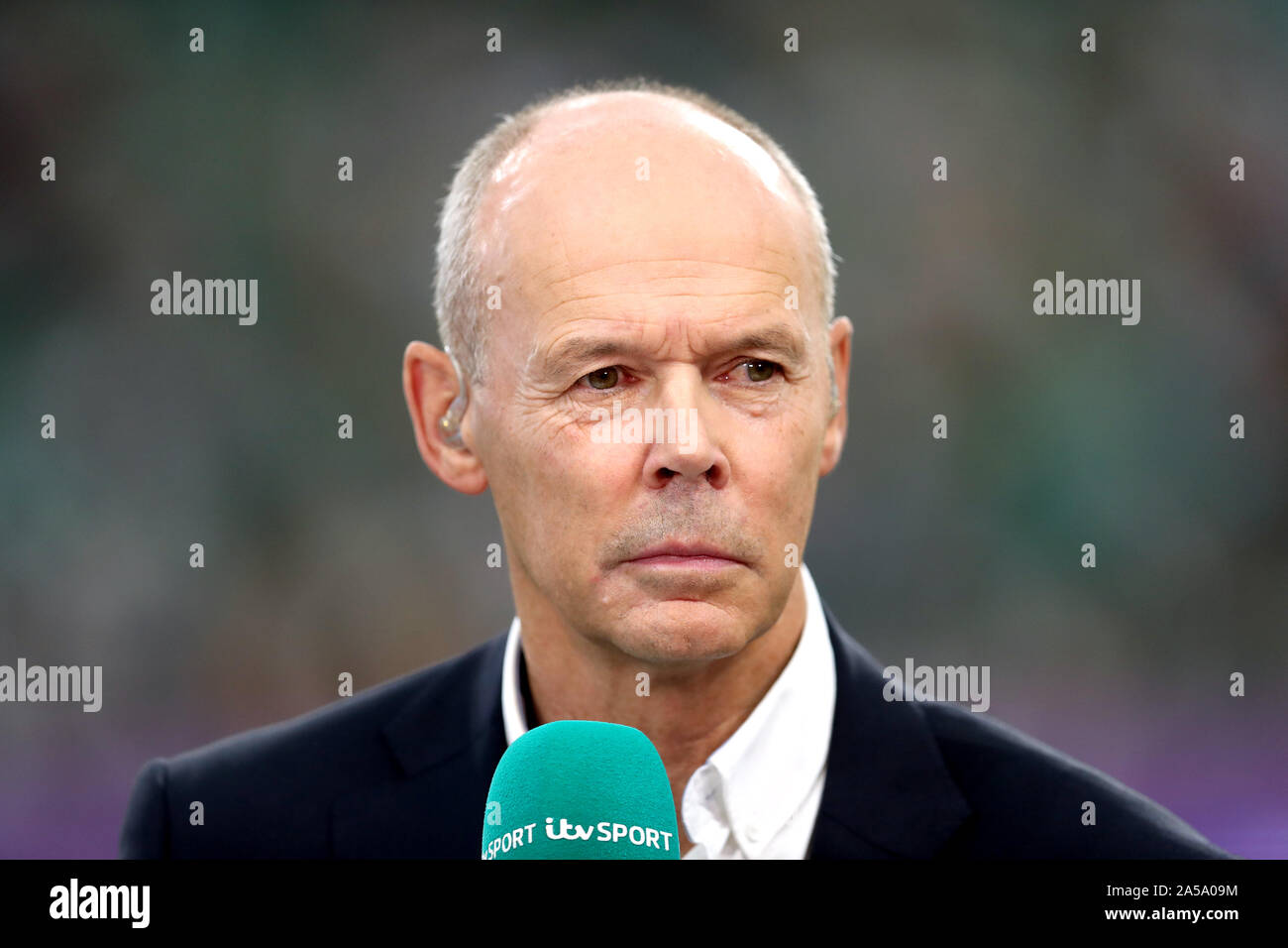 ITV sport commentator Sir Clive Woodward during the 2019 Rugby World ...