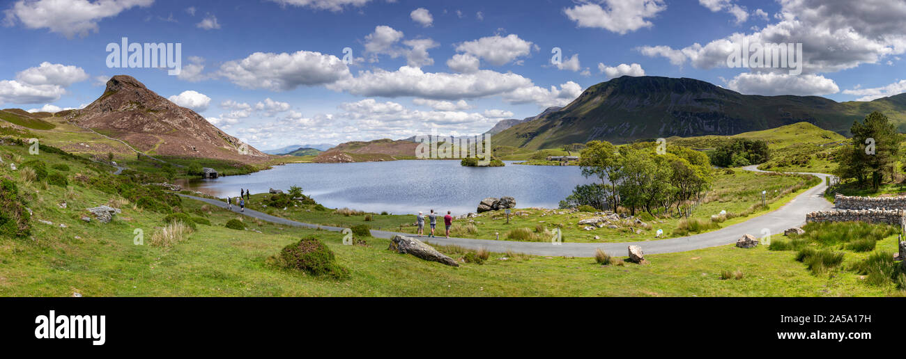 Cregennan Lakes on a sunny summer's day, Snowdonia, Wales Stock Photo