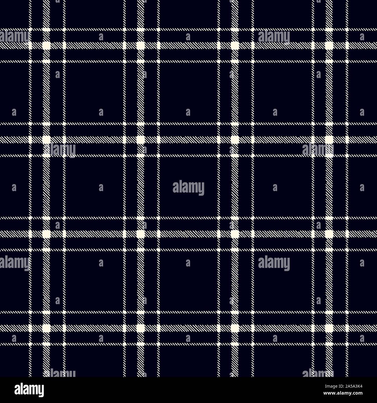 Classic Hand-Drawn Two-Color Blue and White Plaid Checks Vector ...