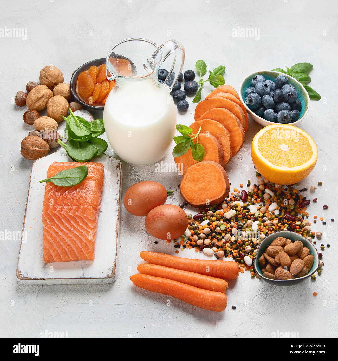 Food for eyes health. Foods that contain vitamins, nutrients, minerals