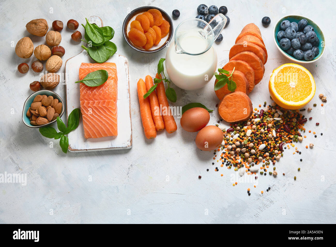 Food for eyes health. Foods that contain vitamins, nutrients, minerals