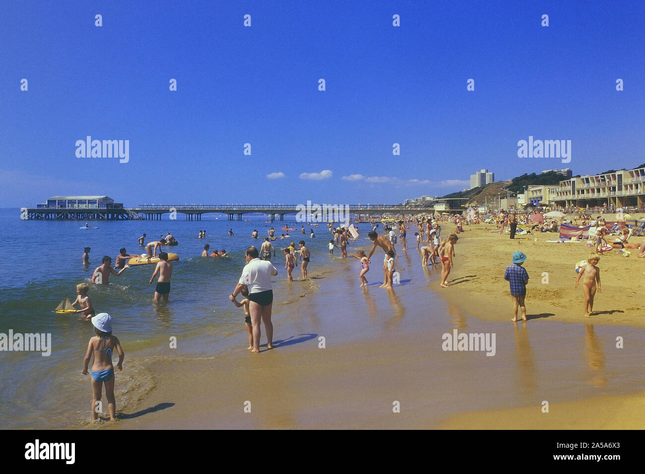 seafront, Dorset, England, UK. Circa 1980's Stock Photo Alamy