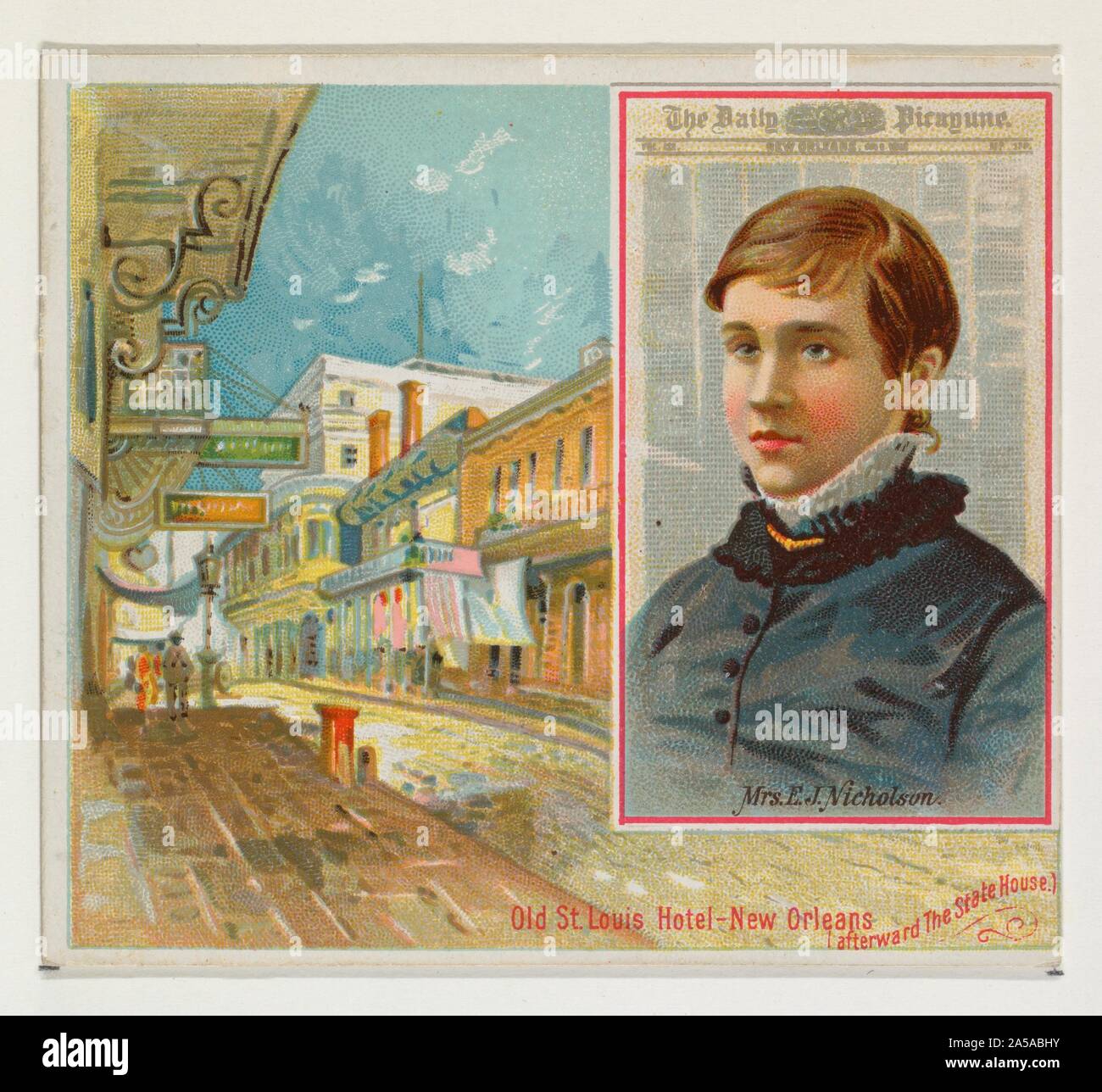 Mrs. E. J. Nicholson, The New Orleans Daily Picayune, from the American Editors series (N35) for Allen & Ginter Ciga.jpg - 2A5ABHY Stock Photo