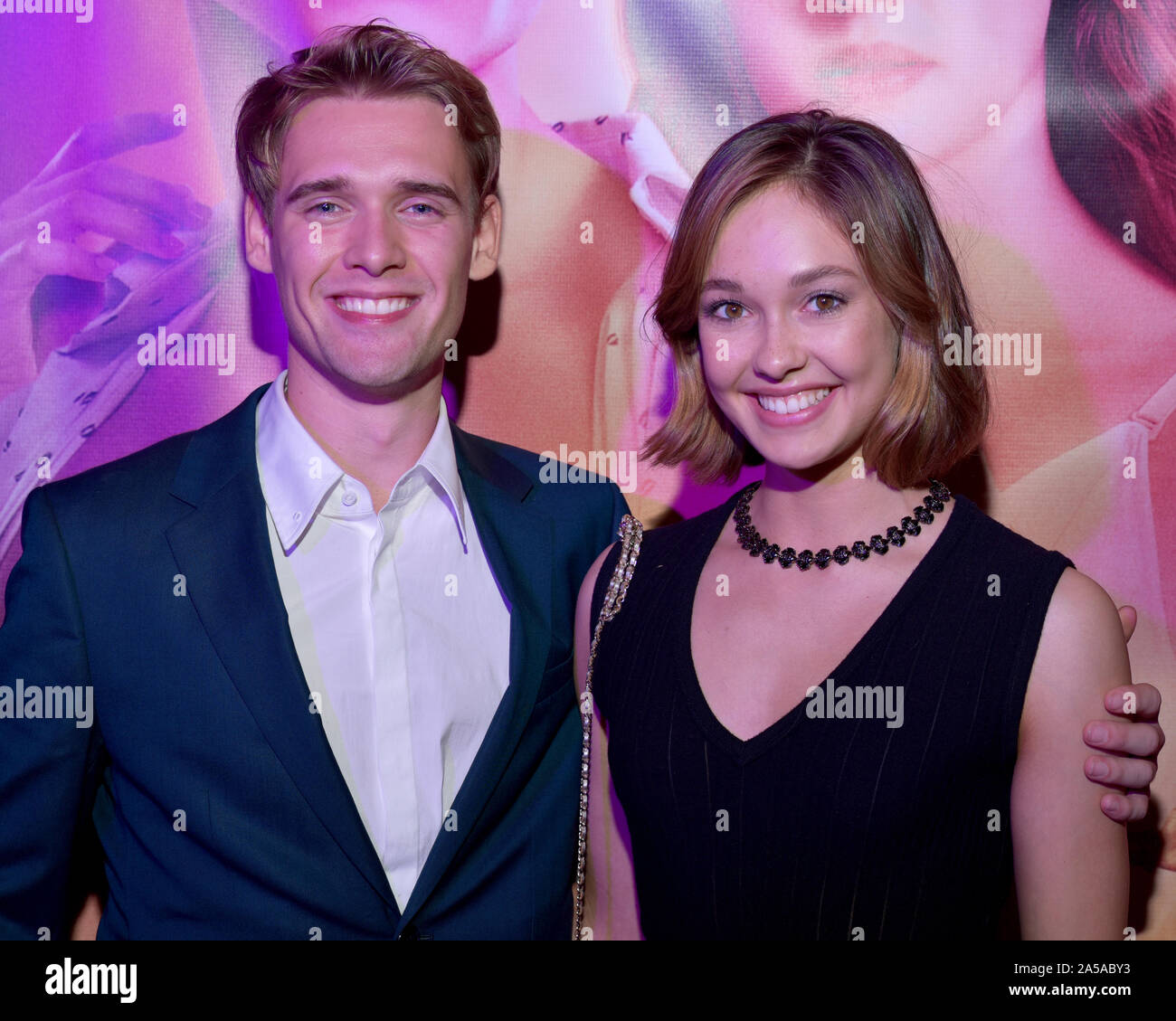 HOLLYWOOD, CA - OCTOBER 10:  Harry Jarvis and Juliet Doherty at the Premiere of High Strung Free Dance  at the Arclight Theatre on January 01 2019 in Stock Photo