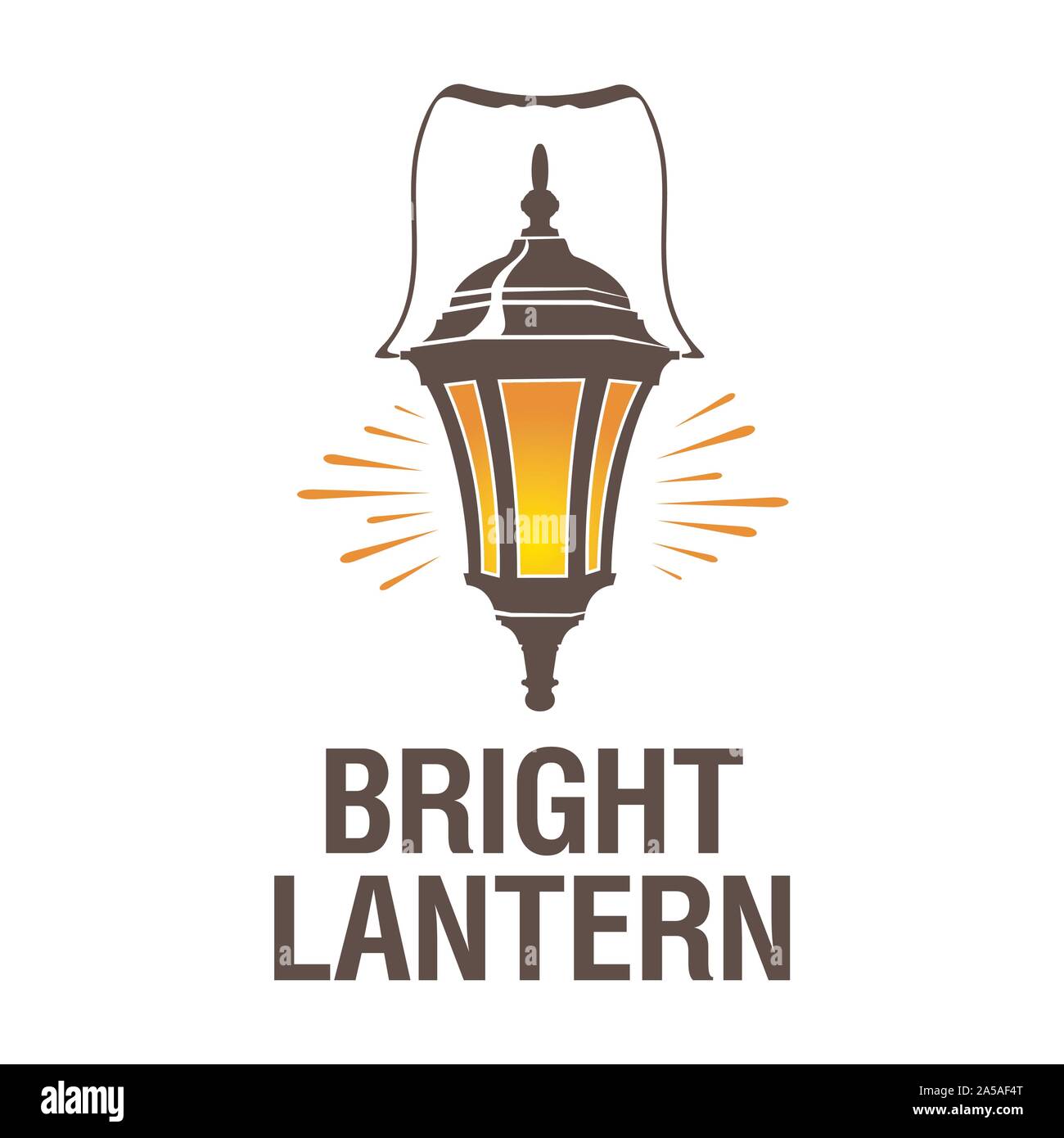 Brigtn cozy metall candle lantern. Vetor Illustration. Stock Vector