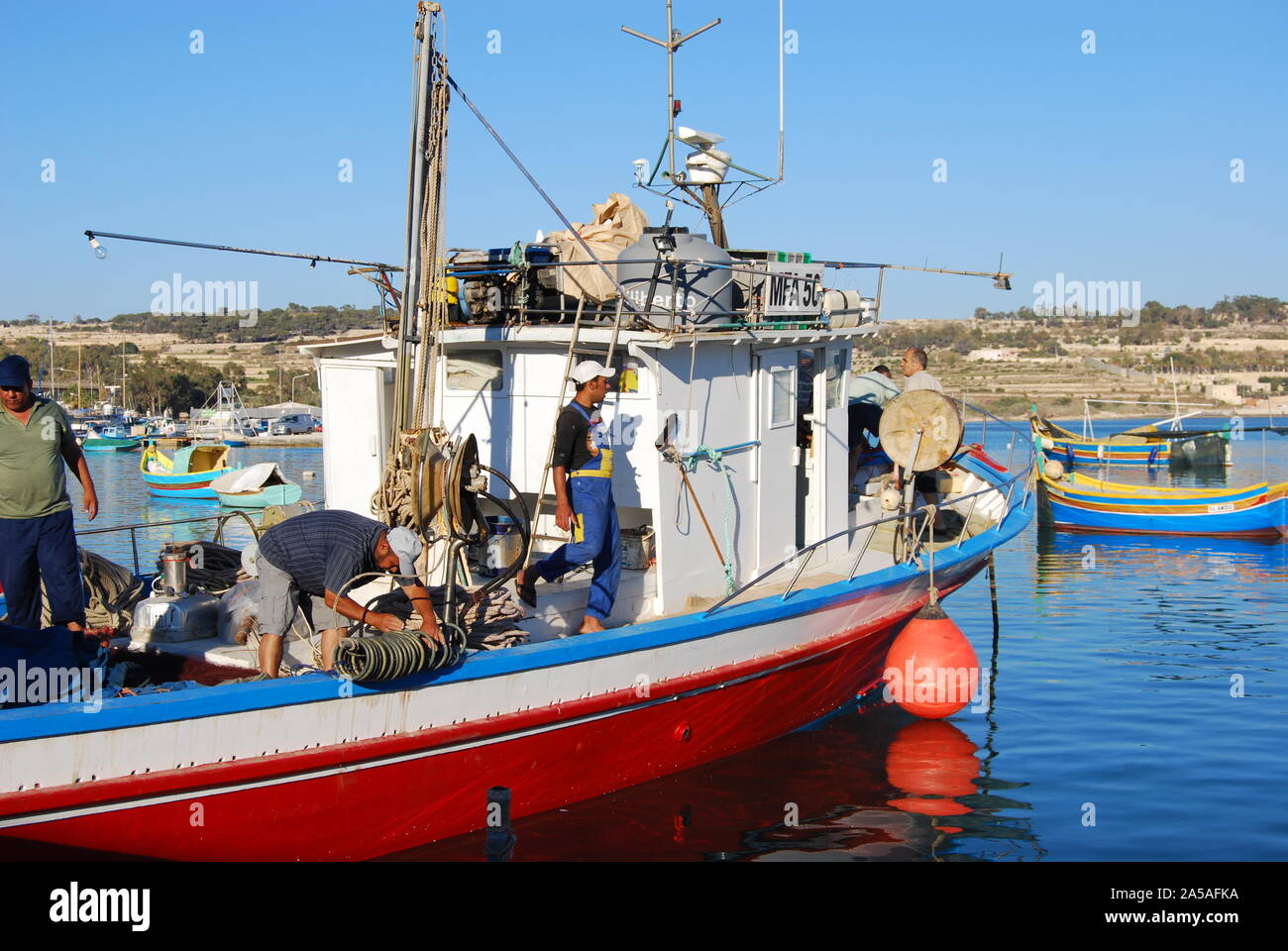 Maltese fishing village Stock Photo