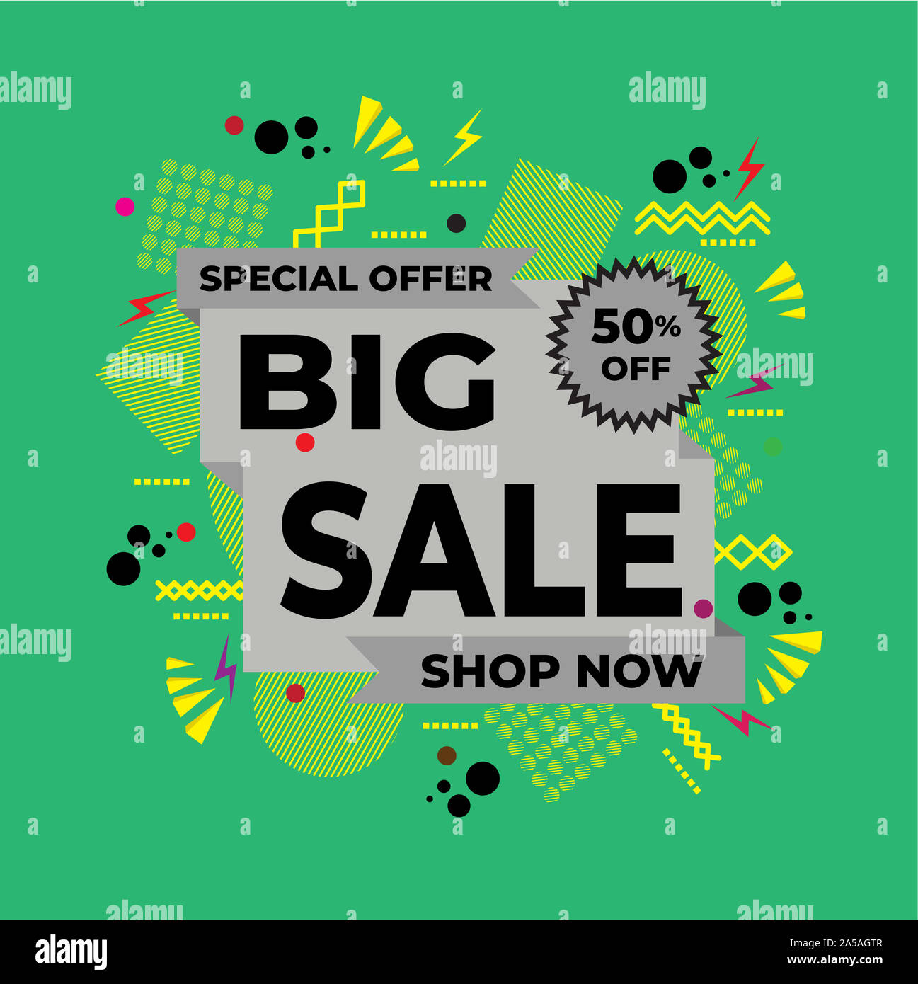 Sale banner template design, Big Sale Web Ad Banners  illustration. Stock Photo