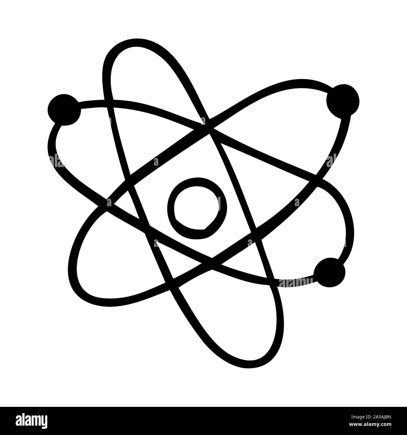 Black and white vector illustration of an atom Stock Vector Image & Art