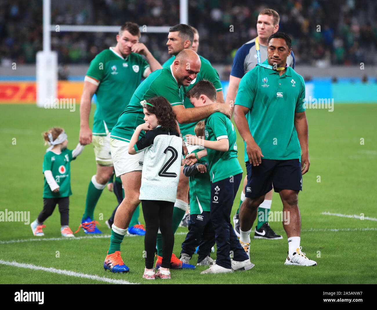 Ireland's Rory Best alongside his children Ben (right) and Penny after ...