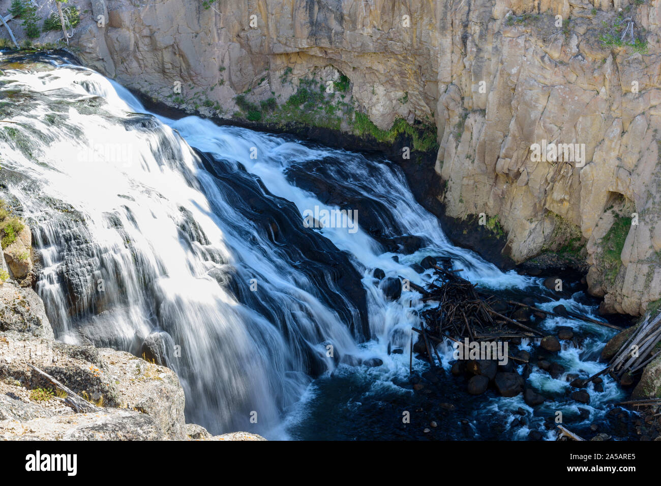 Fresh water river forming waterfall in canyon Stock Photo - Alamy