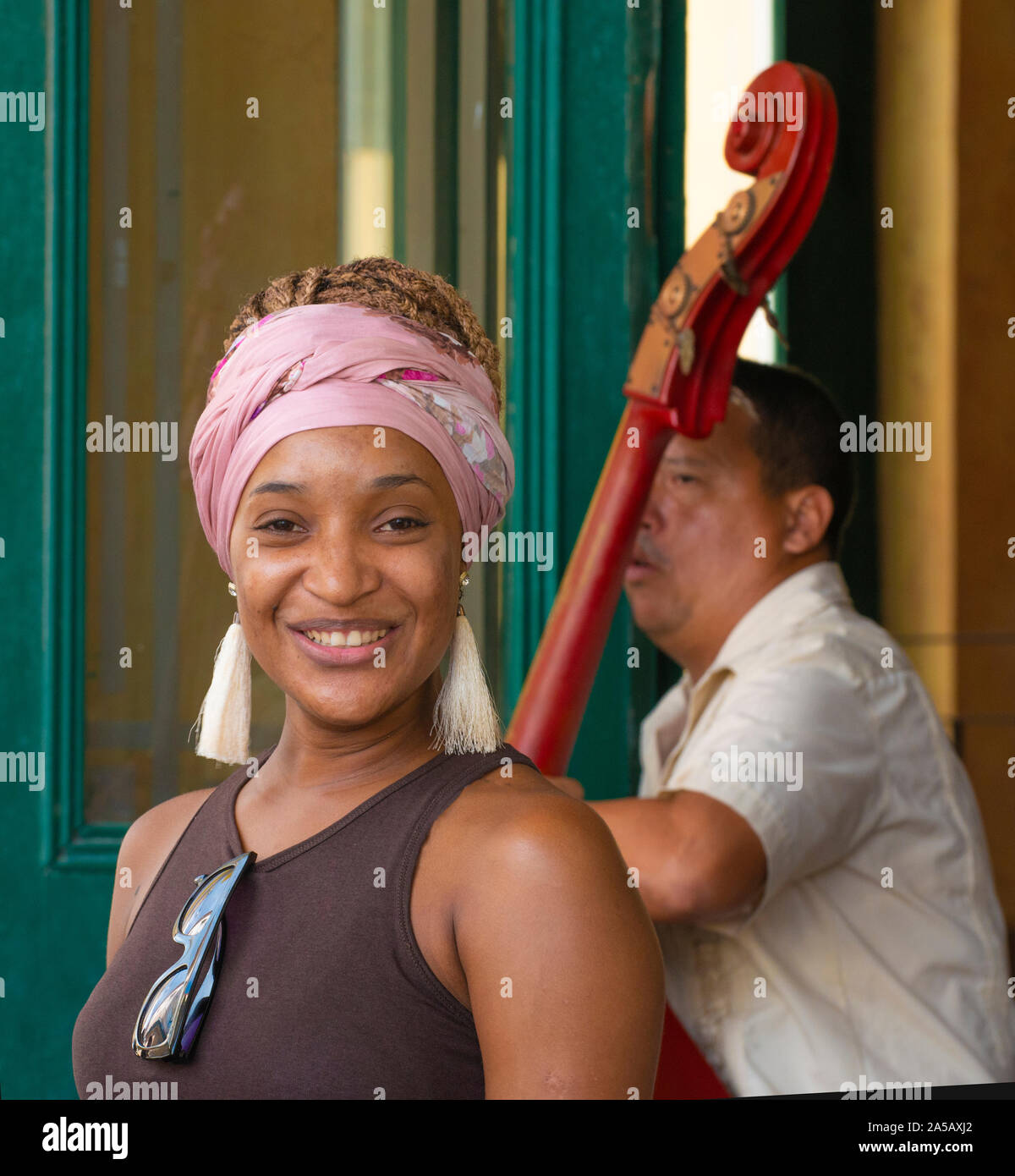 Musicians play during the day in a bar in the Old Town, (La Habana