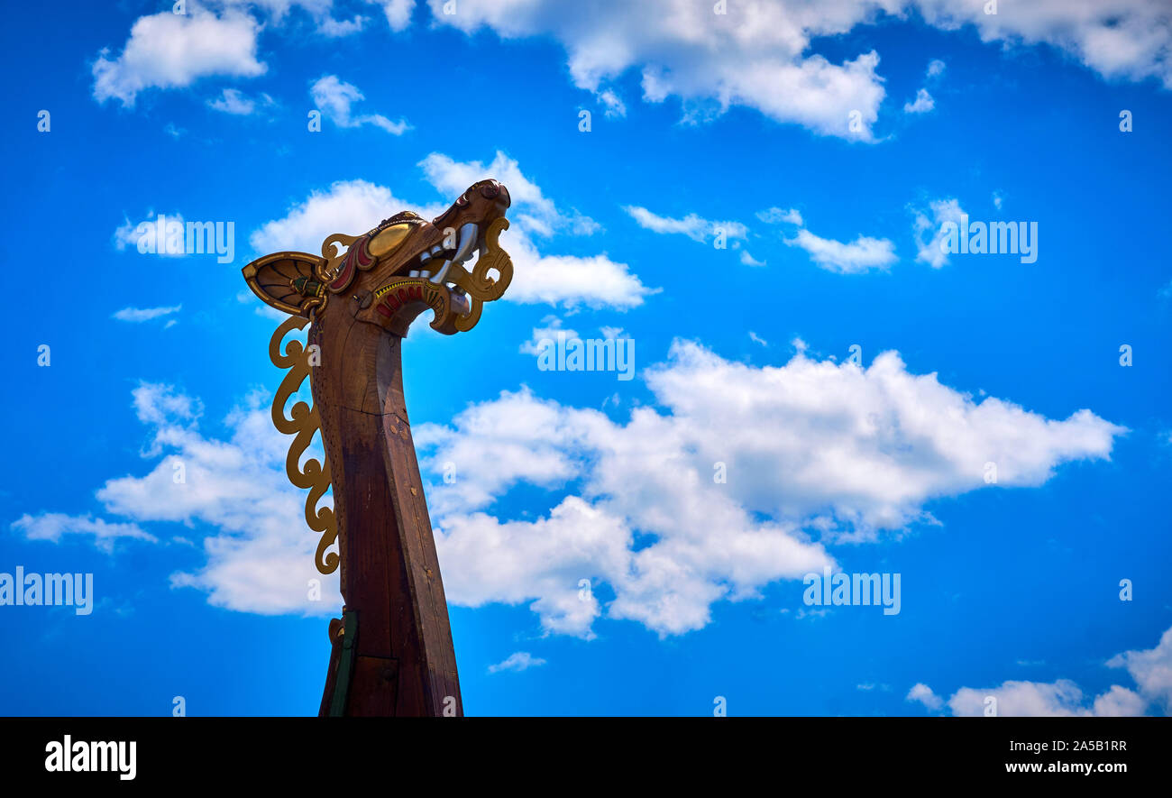 Viking Boat Figurehead Stock Photo Alamy