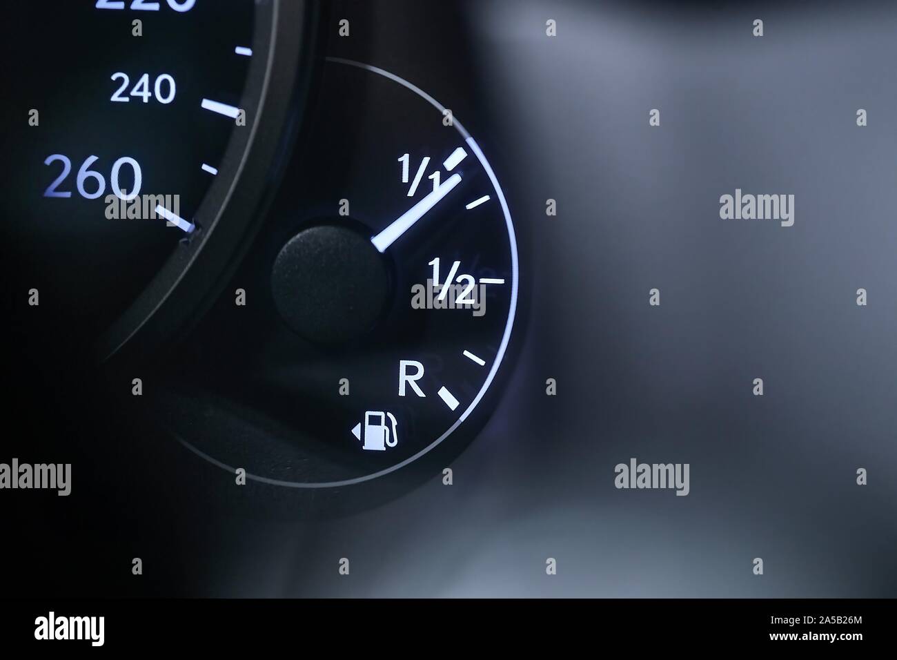 Fuel Gauge Going Down Stock Photo Alamy