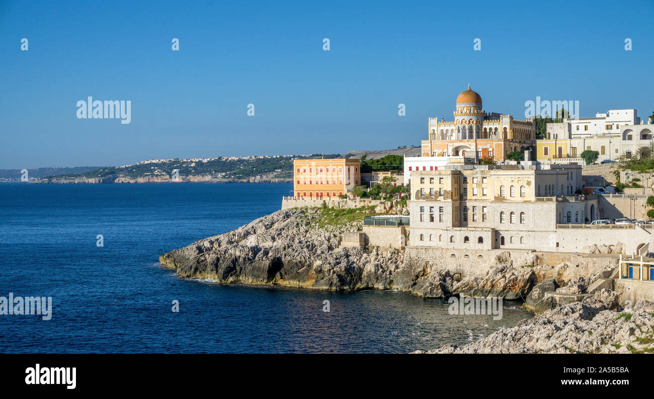 Santa Cesarea Terme, known by the mineral springs, Lecce, Apulia, Italy Stock Photo
