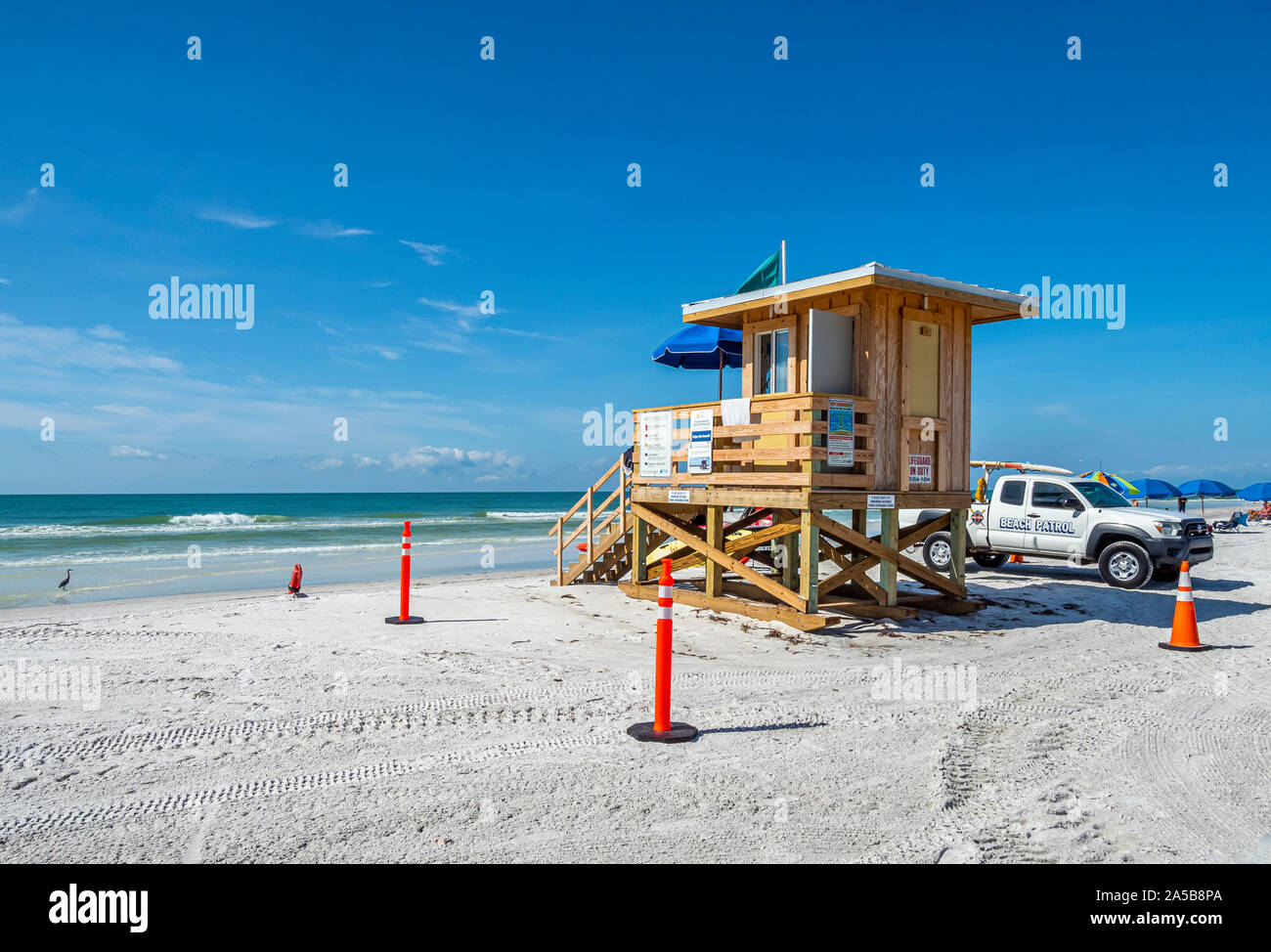 Lifeguard stand on Lido Beach on the Gulf of Mexico on Lido Key in Sarasota Florida in the United States Stock Photo