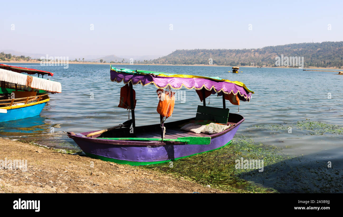 Dudhni Lake is one of the most scenic place and serene atmosphere with the huge waterfront in the Union Territory of India. Dudhni Lake is about 40 km Stock Photo