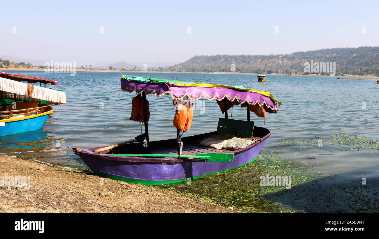 Dudhni Lake is one of the most scenic place and serene atmosphere with the huge waterfront in the Union Territory of India. Dudhni Lake is about 40 km Stock Photo