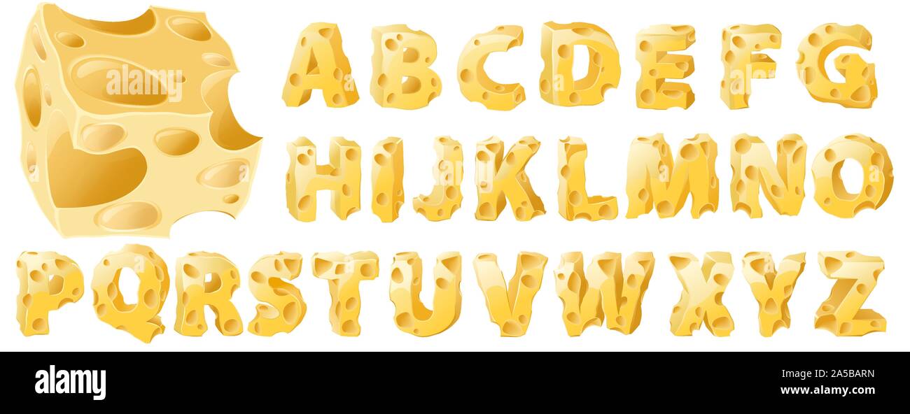 Cheese letters set Stock Vector Image & Art Alamy