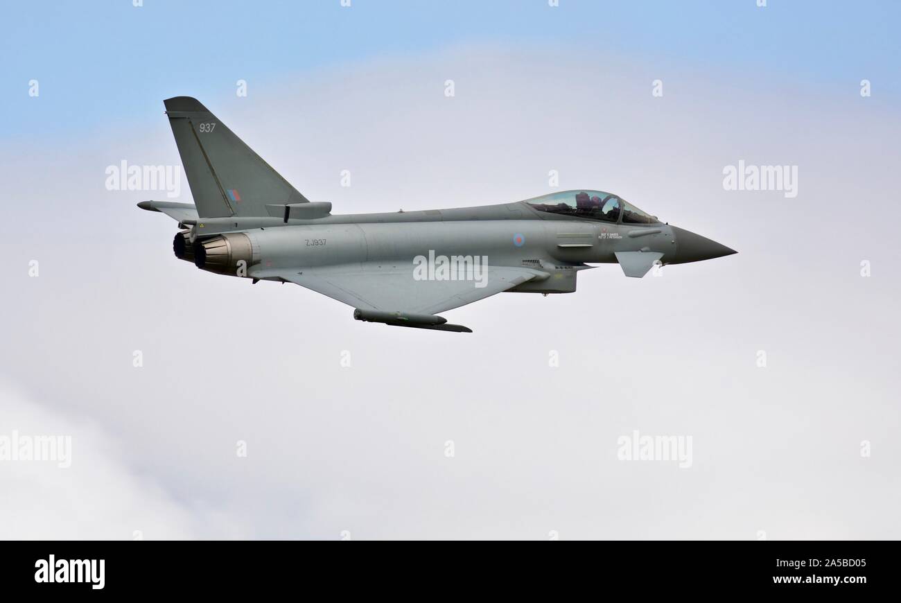 RAF Typhoon fighter jet performing at the Royal International Air Tattoo 2019 Stock Photo