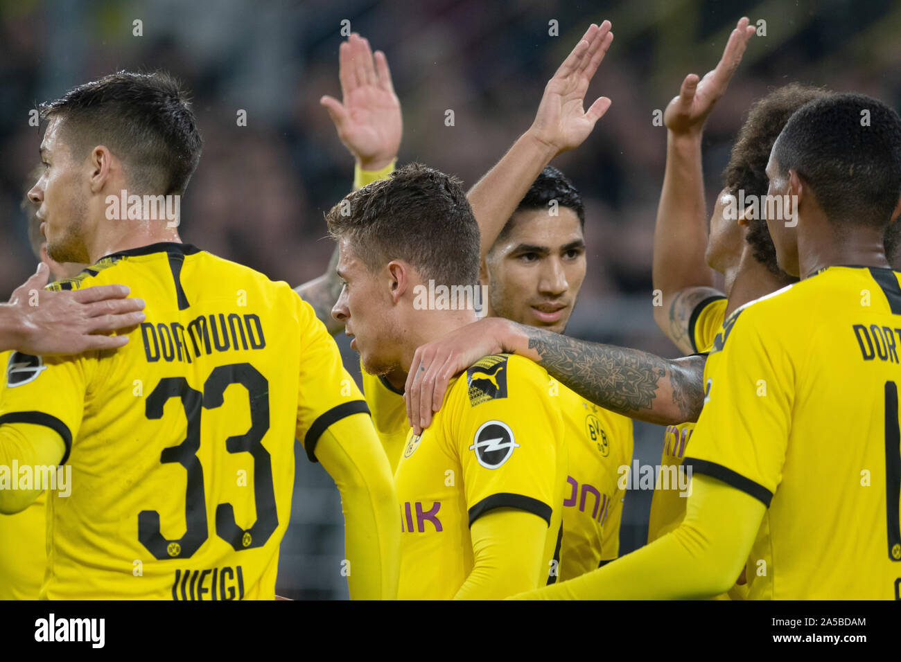 Achraf Hakimi , Thorgan Hazard in Borussia Dortmund and Arthur in FC  Barcelone during the UEFA Champions League, Group F football match between  Borussia Dortmund and FC Barcelona on September 17, 2019