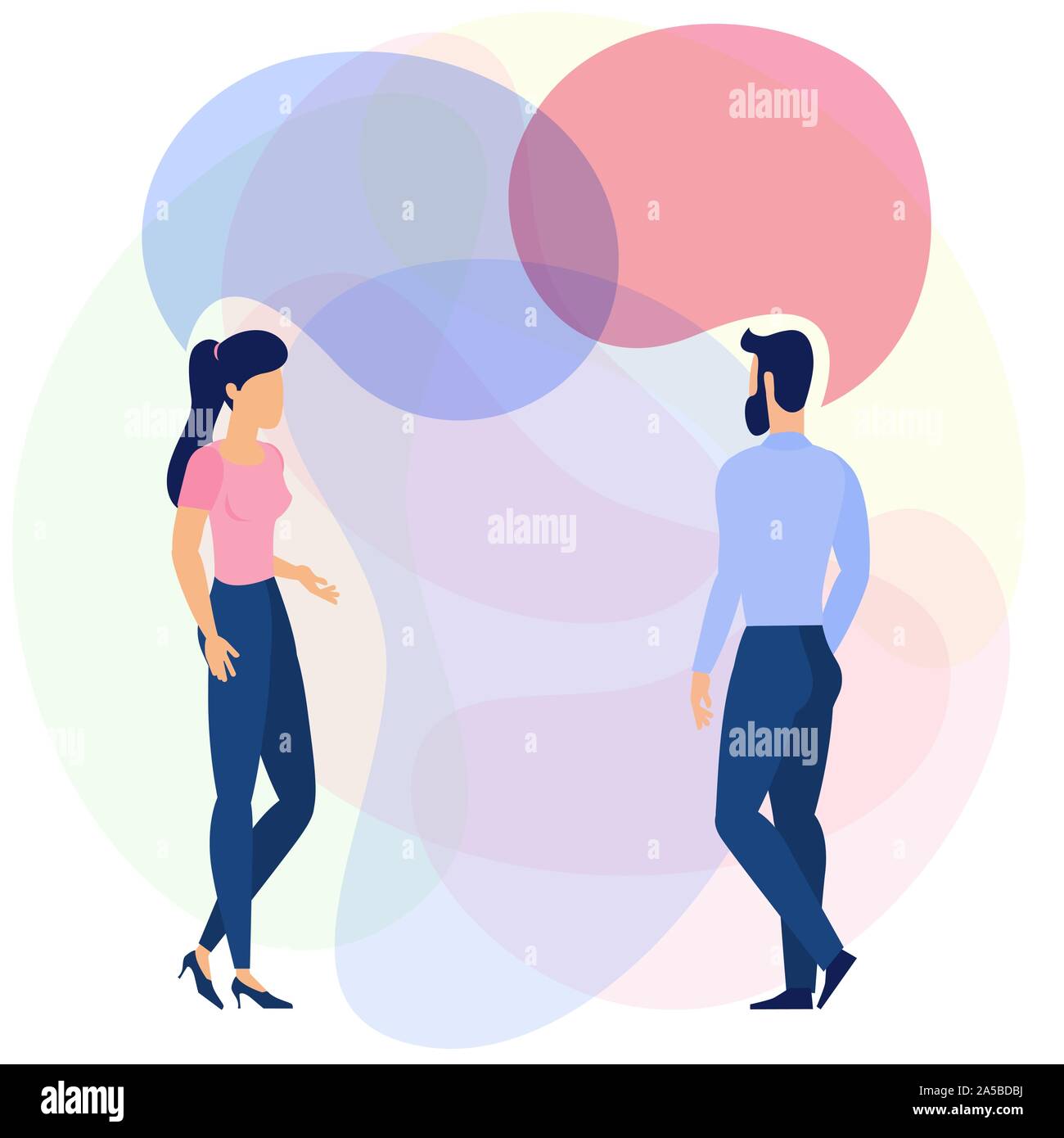 Flat design young man and woman characters Stock Vector Image & Art - Alamy