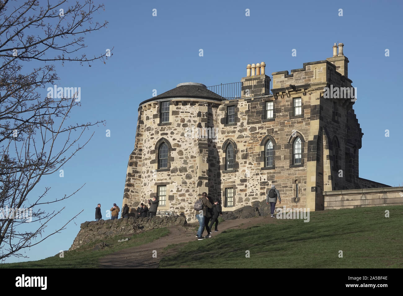 Old Observatory House, on the summit of Calton Hill in Edinburgh, Scotland Stock Photo