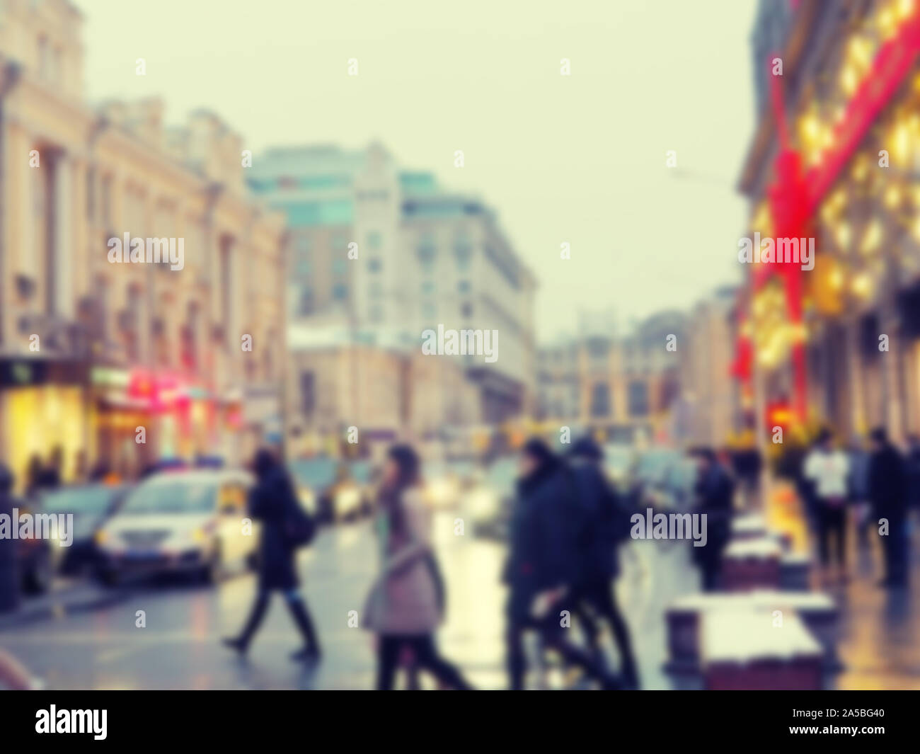 Blurry view city street shops hi-res stock photography and images - Alamy