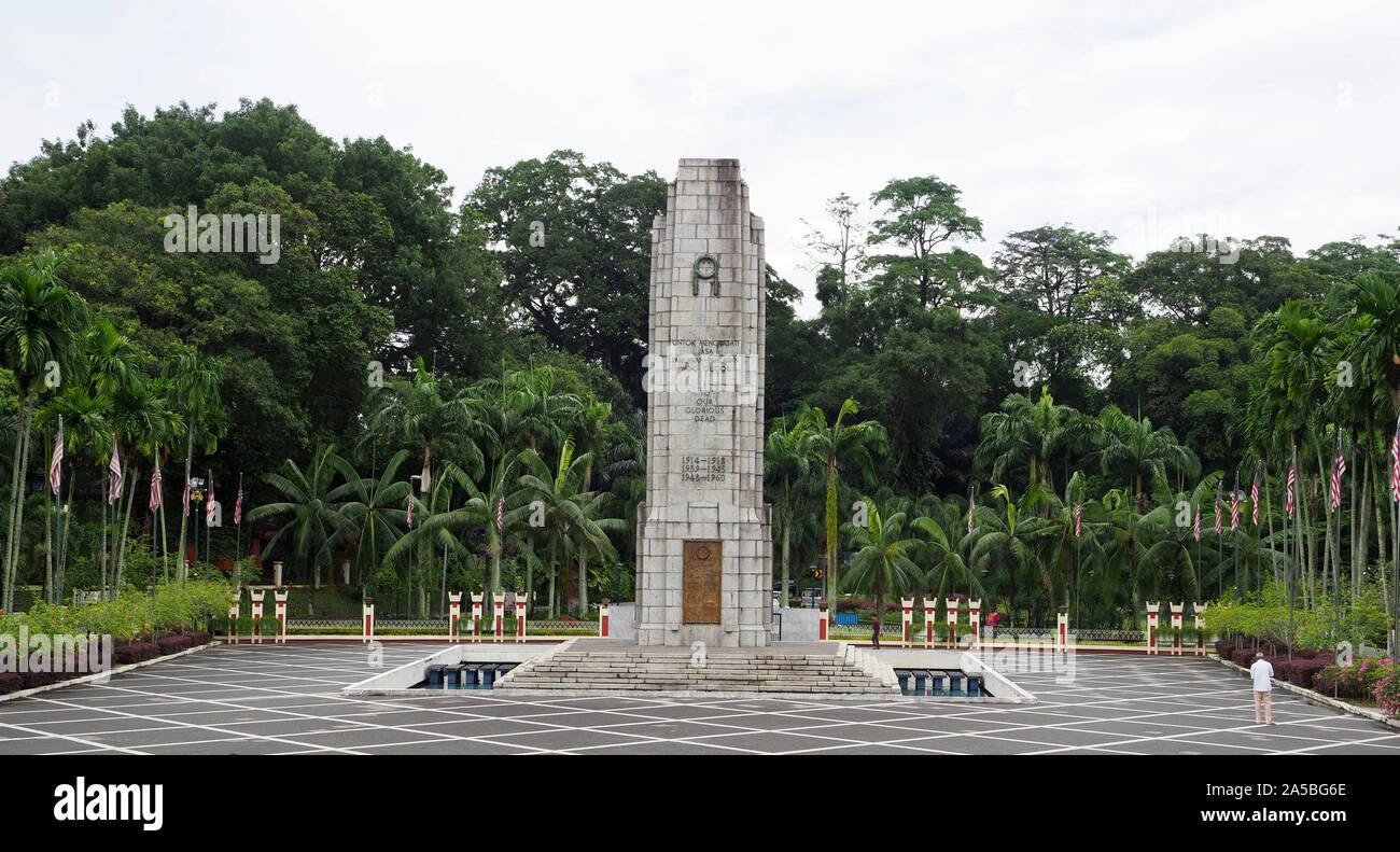 The National War memorial, Kuala Lumpur, Malaysia. It remembers World War 1 and  World War 2 and The Malaysian Campaign from 1948- 1960. Stock Photo