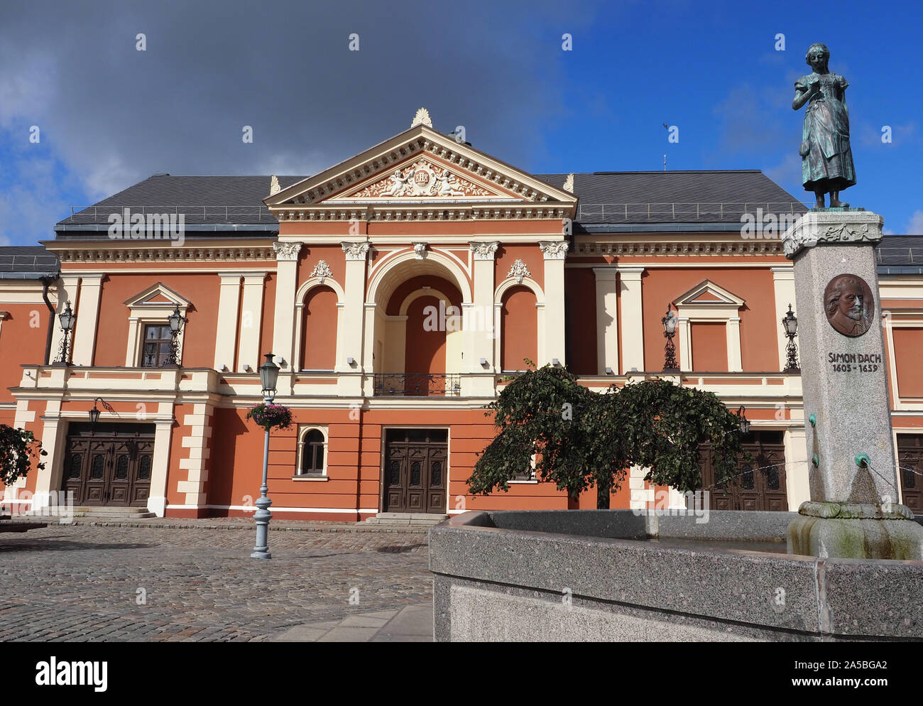 The Theatre Square, Klaipeda, Lithuania. Stock Photo