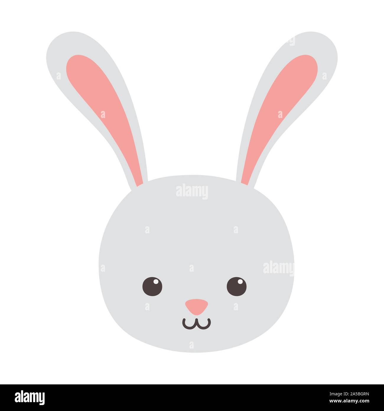 cute rabbit head character on white background vector illustration ...
