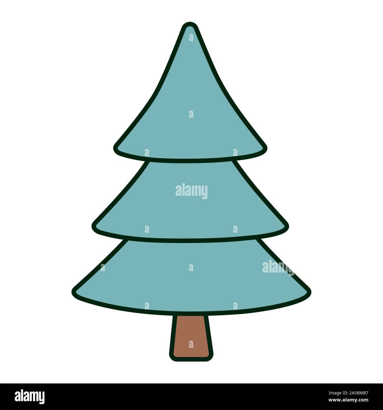 pine tree foliage botanical icon on white background vector ...