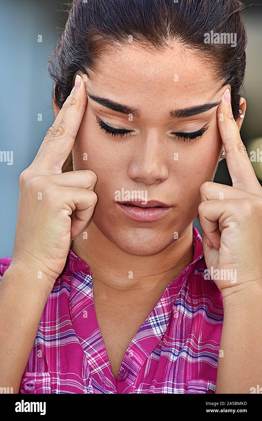 Stressed Female Woman Stock Photo - Alamy