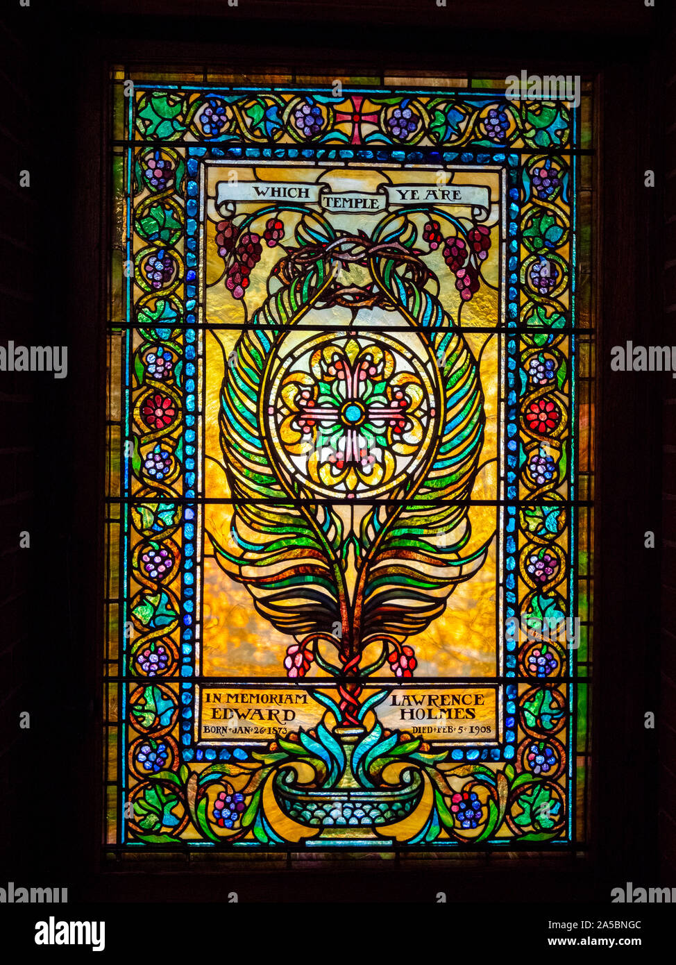 Stained Glass windows in The Cathedral of All Souls in Biltmore Village