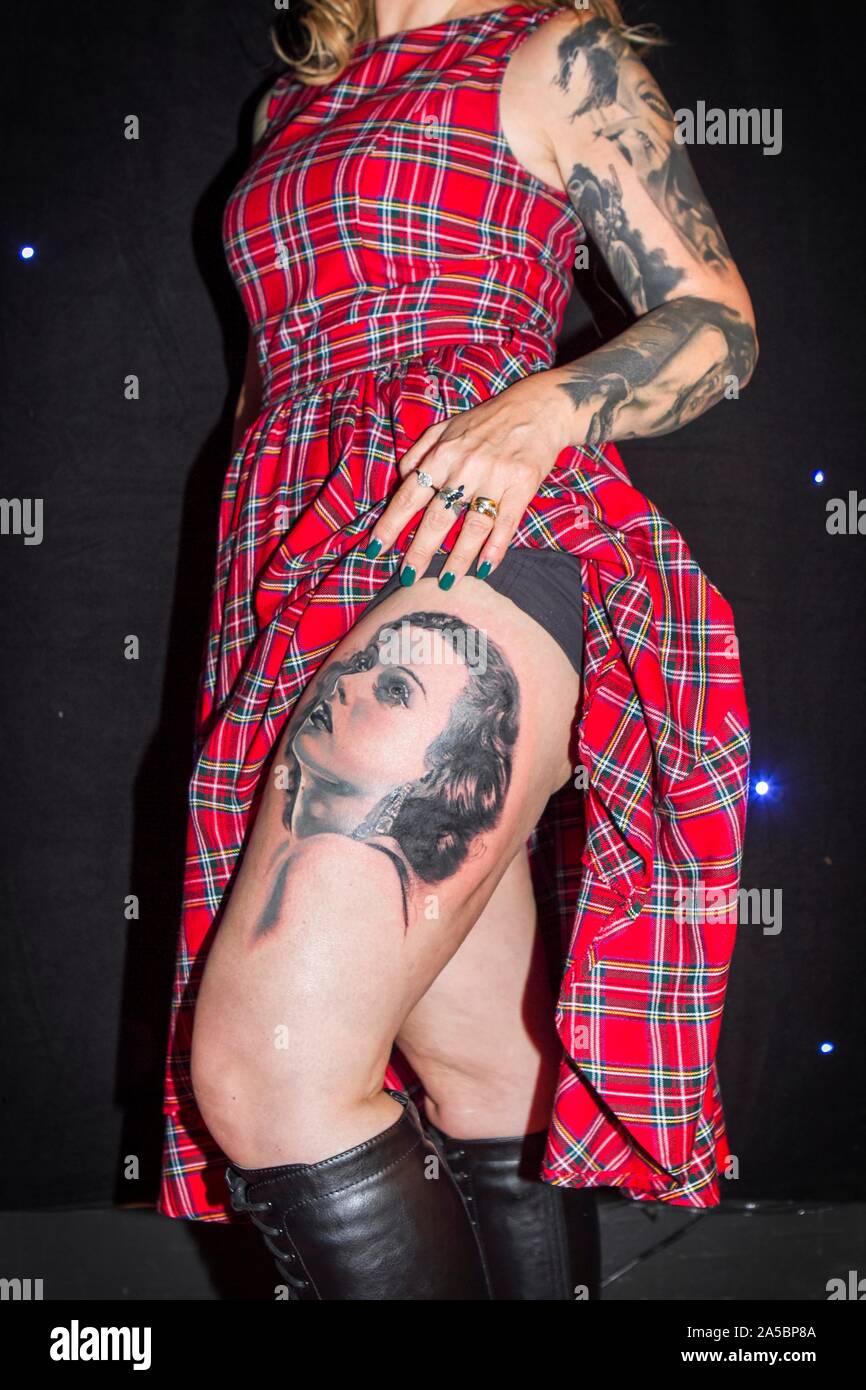 Liverpool Tattoo Convention 2019 at Britannia Adelphi Hotel; The 3-day event attended by 250 UK national and international tattoo artists, staging the UK Tattoo Awards, tattoo competitions. Organised by Liverpool tattoo studio ‘Design 4 Life', the Liverpool Tattoo Convention is regarded as a must-attend and well respected show in the industry, honouring tattoo culture, lifestyle and art. Credit: Cernan Elias/Alamy Live News Stock Photo