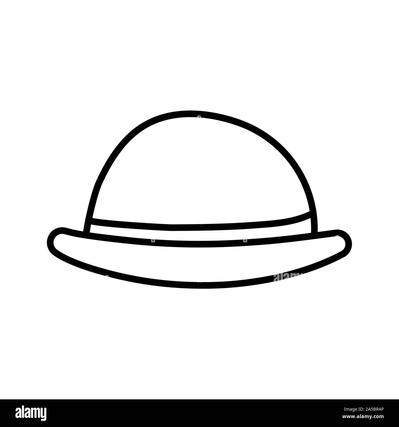 bowler hat with red ribbon icon vector illustration thick line Stock Vector  Image & Art - Alamy