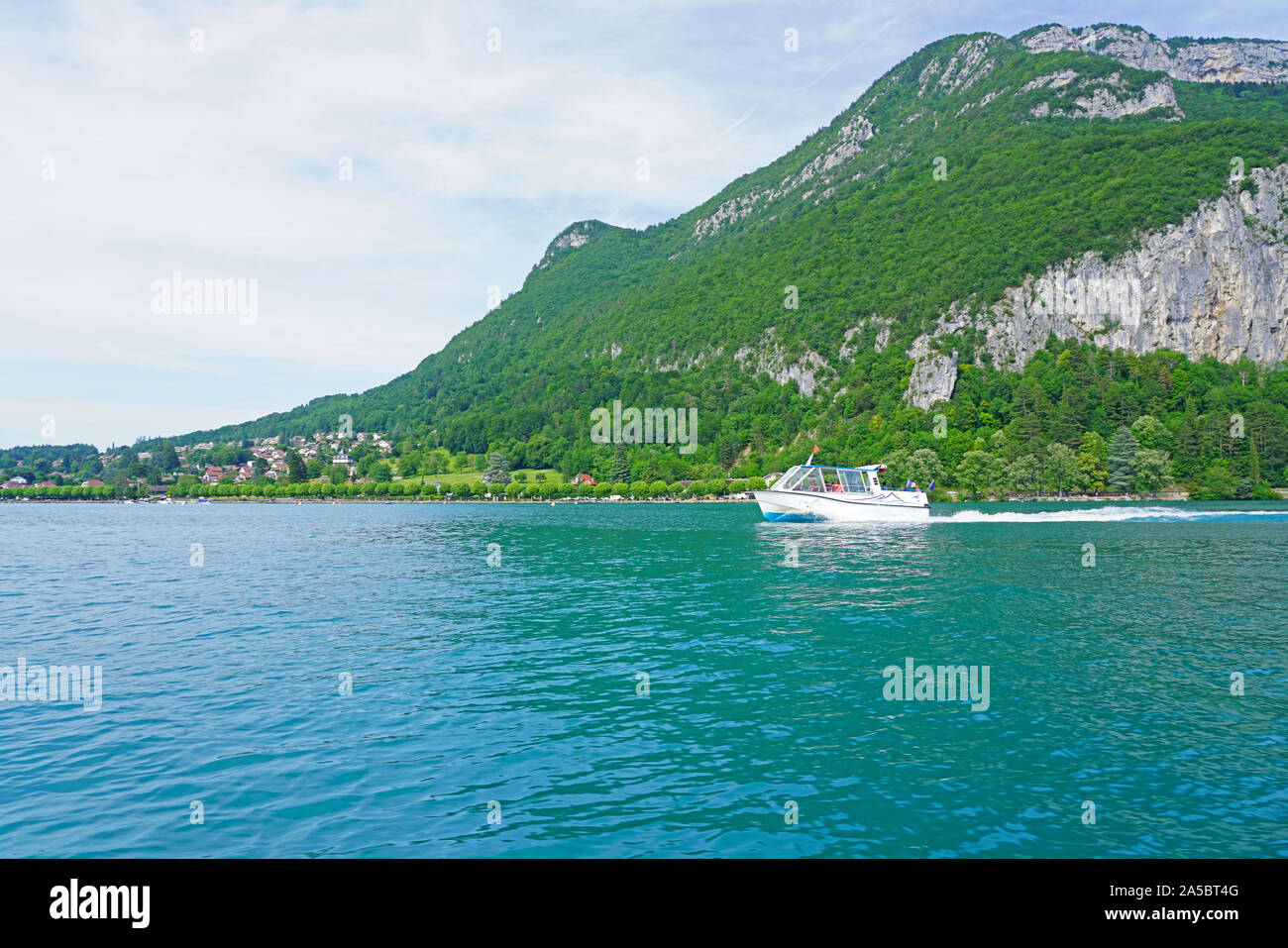 ANNECY, FRANCE 24 JUN 2019 View of VeyrierduLac and the mountain