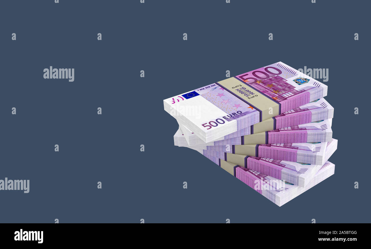 500 Euro Banknotes - 3D Rendering Stock Photo - Alamy