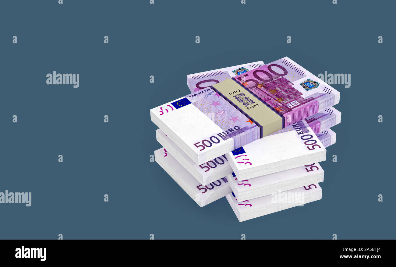 500 Euro Banknotes - 3D Rendering Stock Photo - Alamy