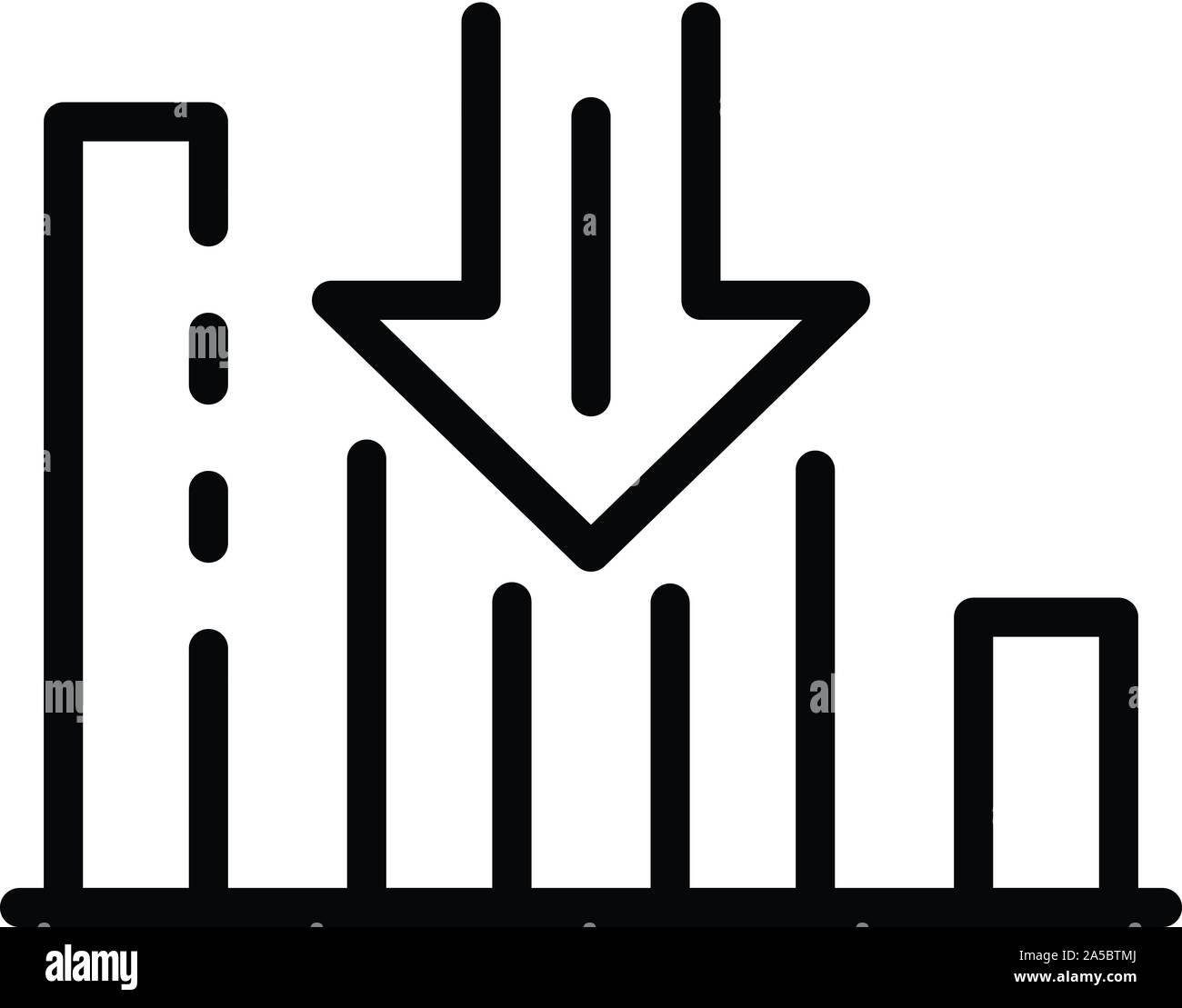 Bankrupt graph icon, outline style Stock Vector Image & Art - Alamy