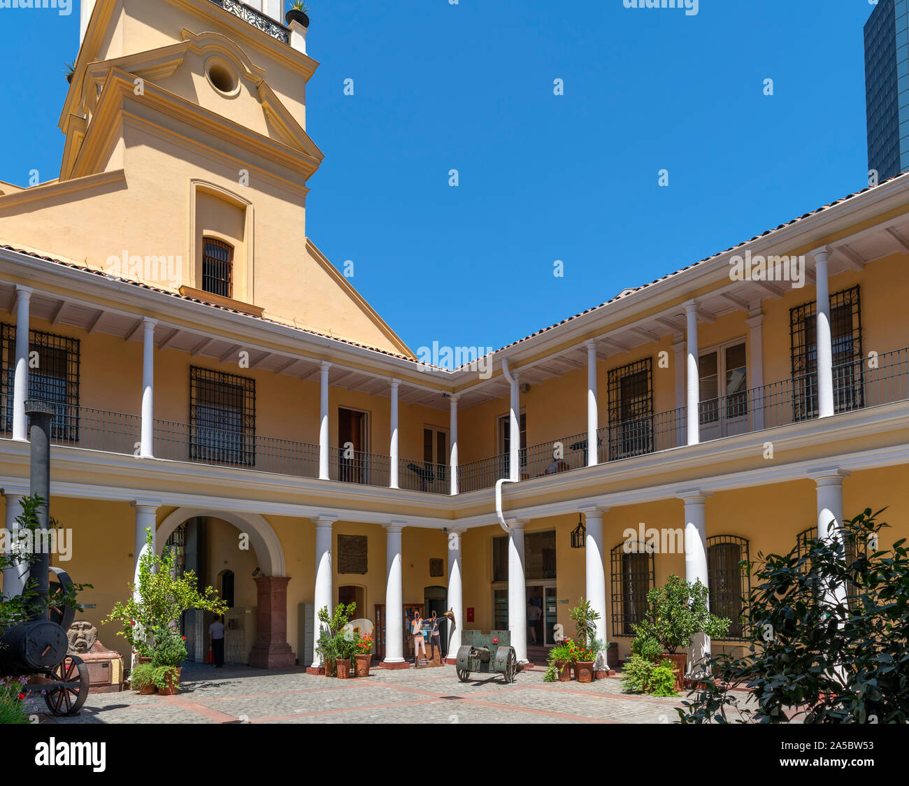 Courtyard of the National History Museum, Plaza de Armas, Santiago Centro, Santiago, Chile, South America Stock Photo