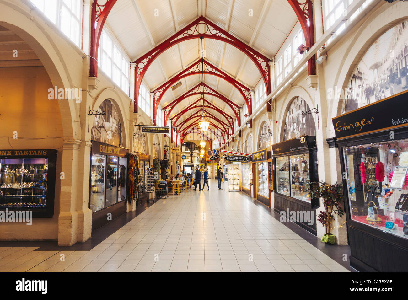 A quiet morning inside Inverness' Victorian Market. Retailers and shoppers have dwindled, proposals for reinvigoration have been made to the council. Stock Photo