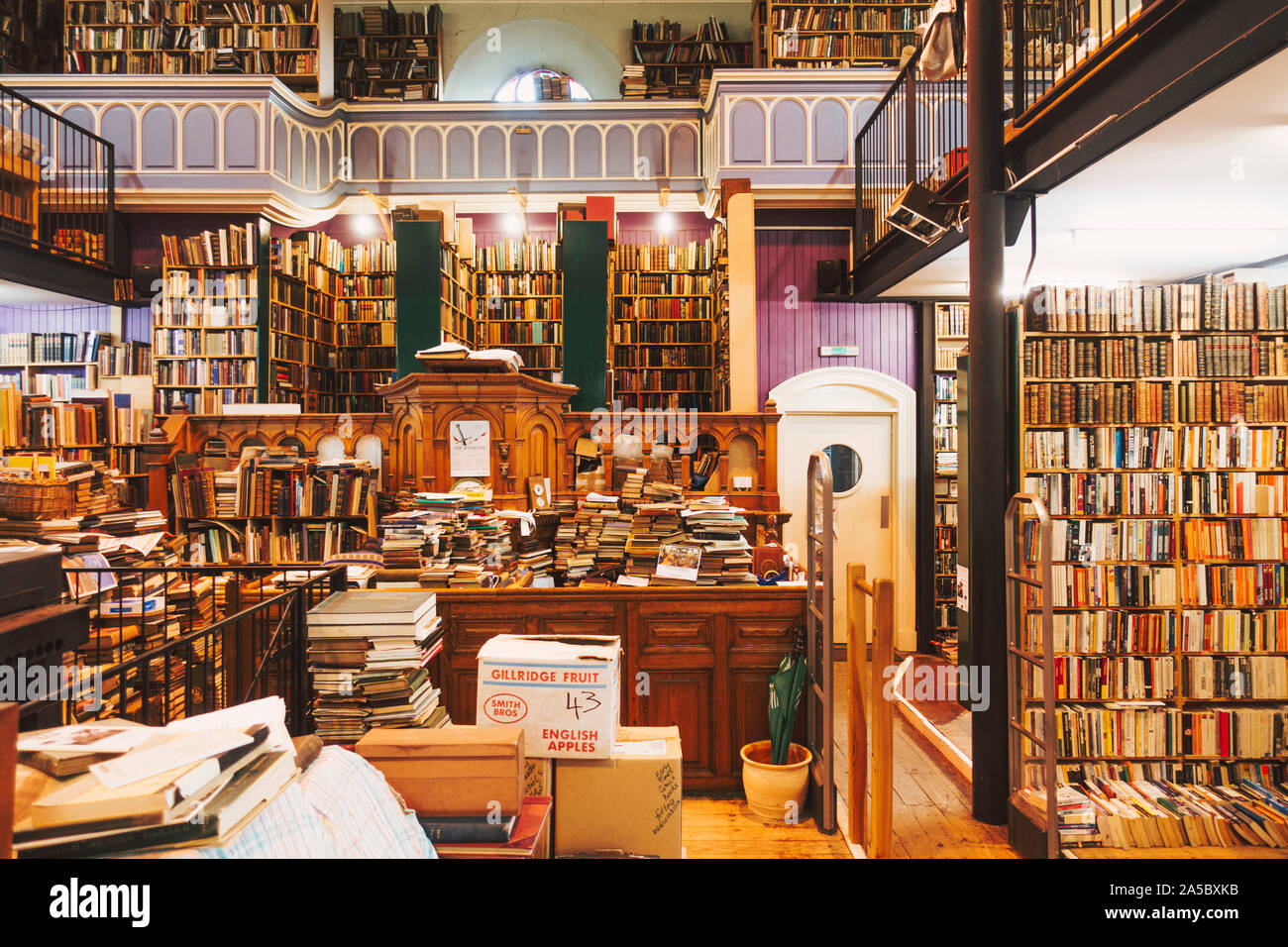 Inside Leakey's Bookshop, featuring an enormous collection of second-hand books, sprawling over two floors in Inverness, Scotland Stock Photo