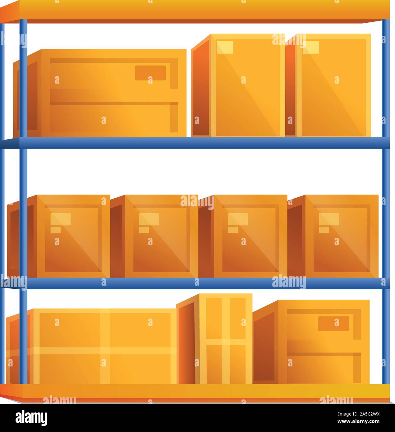 Metal rack parcel box icon. Cartoon of metal rack parcel box vector ...