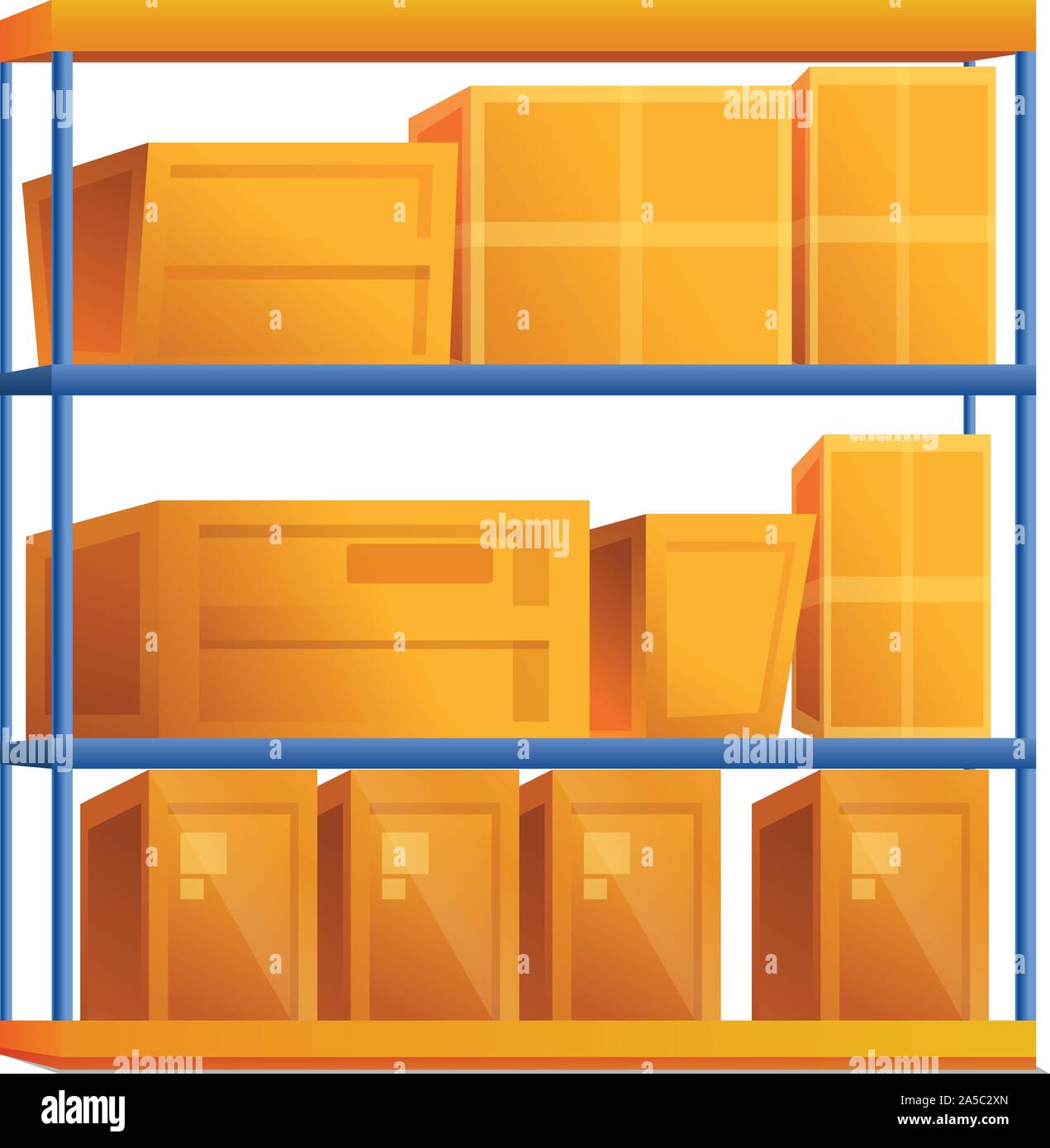 Parcel box rack icon. Cartoon of parcel box rack vector icon for web ...